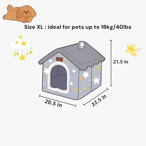 dog house indoor portable puppy cave cat nest, front angle view