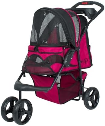 petique durable pet stroller, easy fold, quality mesh, view 12