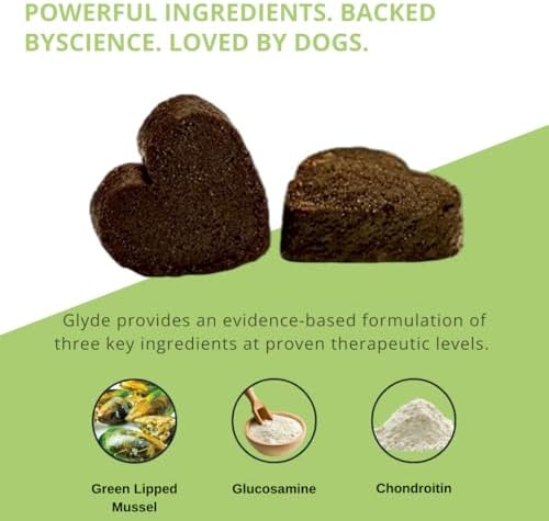 glyde hip & joint supplement for dogs, mobility showing dimensions