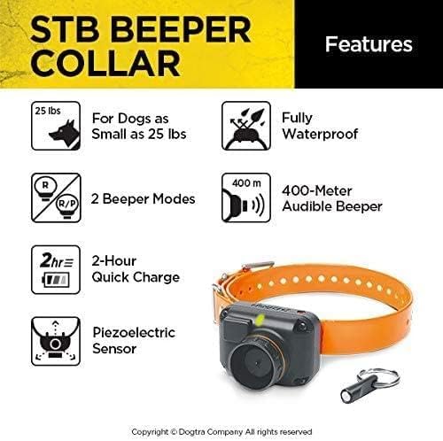 dogtra stb beeper collar hawk version hunting dog, side view