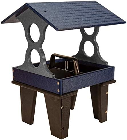 jcs wildlife medium ground fly thru bird feeder shown in use