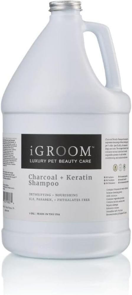 igroom charcoal keratin dog shampoo, luxury pet beauty, main product view