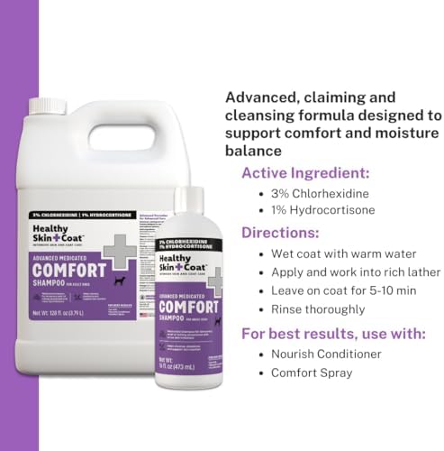 healthy skin + coat comfort anti itch hydrocortisone showing dimensions