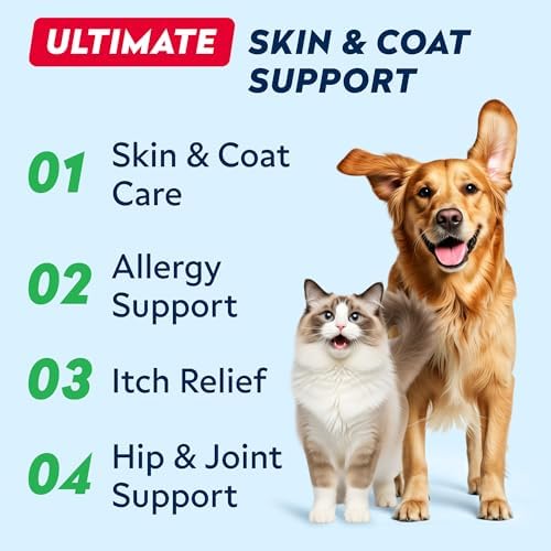 wild alaskan salmon oil for dogs & cats shown in use