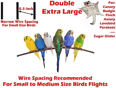 76" extra large double stackable wrought iron breeding shown in use