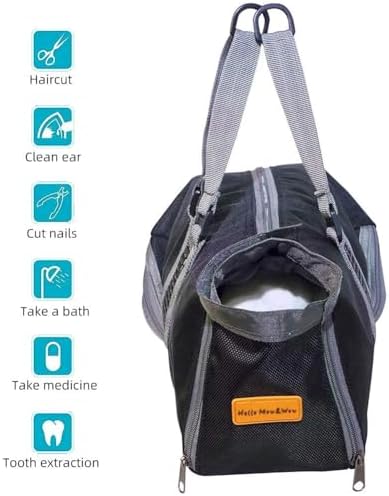 cinf cat nail clipping cleaning grooming restraint bag showing dimensions