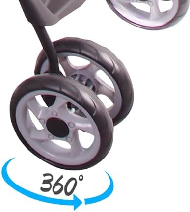 full-window pet stroller 4 wheels for cats & showing dimensions