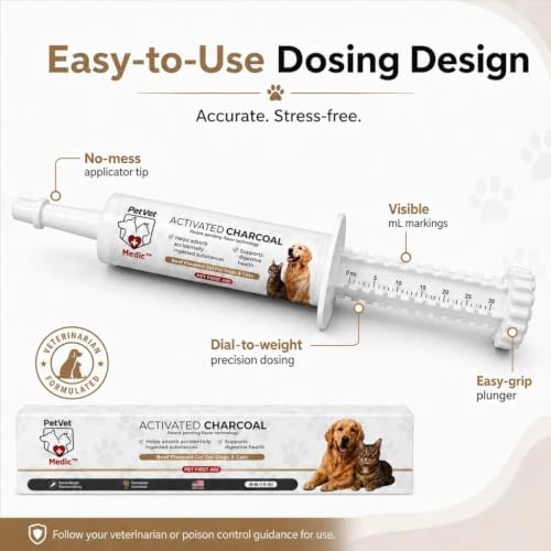 activated charcoal for dogs & cats, veterinarian-developed oral shown in use