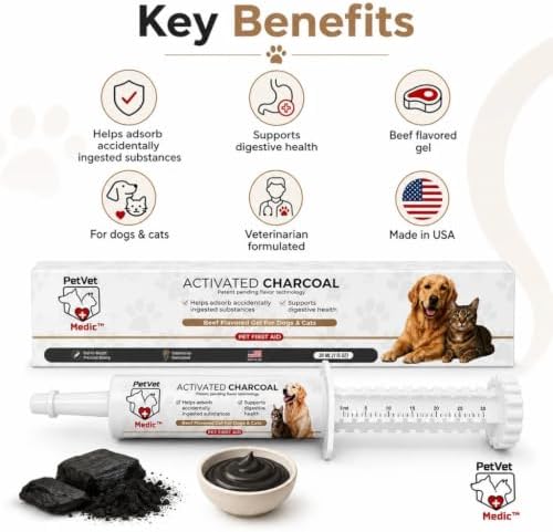 activated charcoal for dogs & cats, veterinarian-developed oral, close-up detail