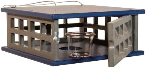 jcs wildlife recycled poly lumber caged platform bluebird shown in use