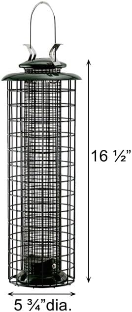 woodlink caged screen tube bird feeder, side view