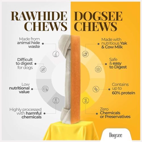 dogsee himalayan yak cheese dog chews with turmeric/curcumin, side view