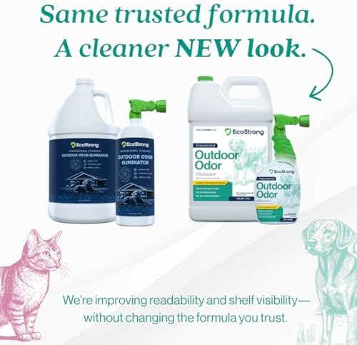 eco strong outdoor odor eliminator outside dog urine shown in use