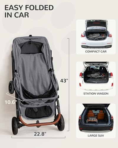 dog stroller for large & medium dogs (20–132, side view