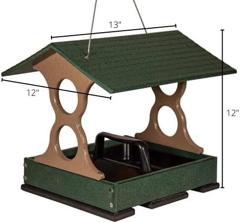 jcs wildlife medium poly fly-thru bird feeder w/removable, close-up detail