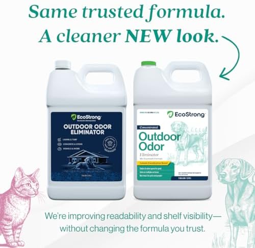eco strong outdoor odor eliminator outside dog urine shown in use