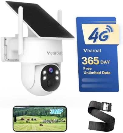 4g lte solar security camera outdoor, 2k ptz, main product view