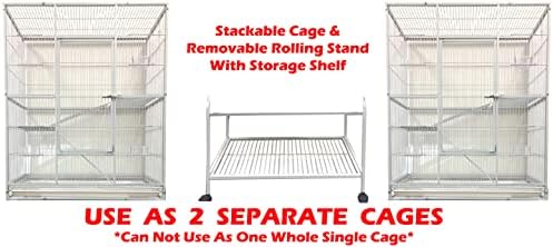 x-large double durable stackable two separate 3-levels bird, close-up detail