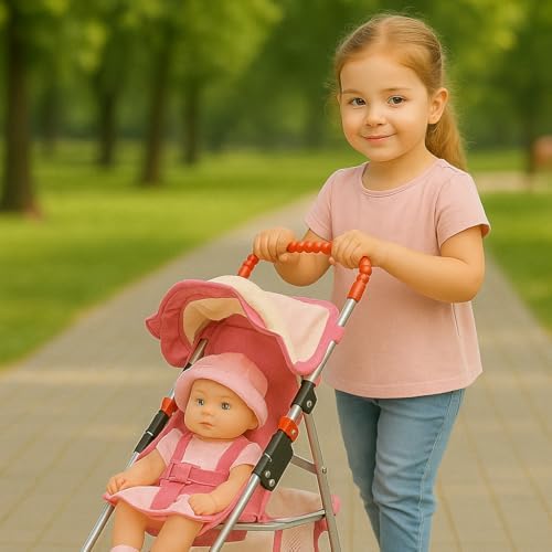 fash n kolor my first doll stroller with, side view