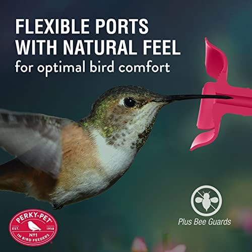 perky-pet 9201-6 top-fill pinch-waist glass hummingbird feeder – showing dimensions
