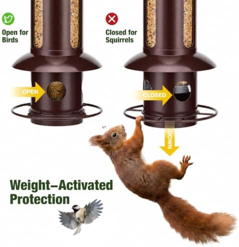 kingsyard squirrel proof hanging bird feeder for outdoors, close-up detail