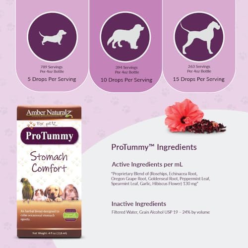 amber naturalz protummy for pets, travel & stomach, side view