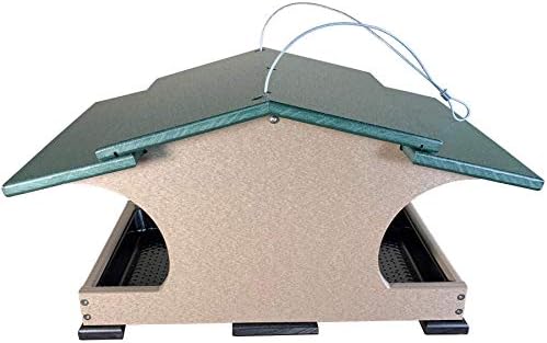 jcs wildlife large poly hopper bird feeder, side view