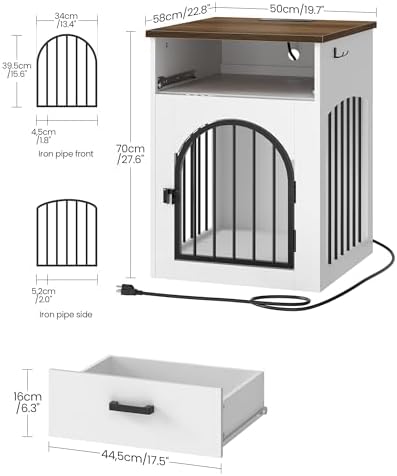 choezon dog crate furniture, wooden dog kennel with, front angle view