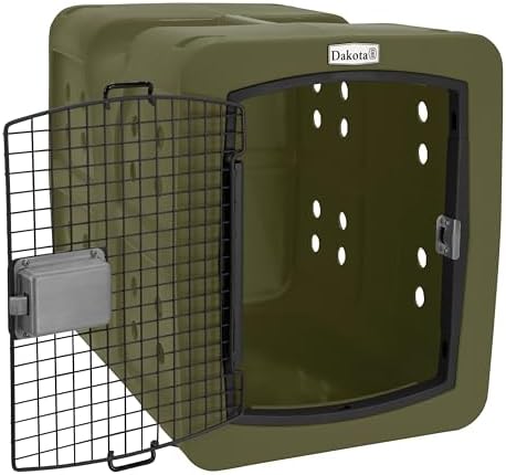 dakota283 g3 portable high-security framed dog kennel, olive, close-up detail