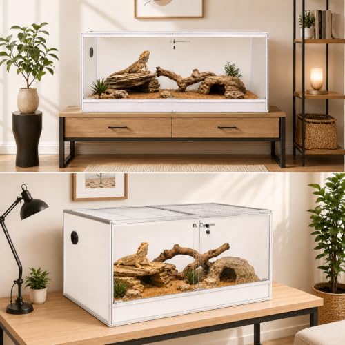 120 gallon bearded dragon tank, 48x24x24 reptile enclosure showing dimensions