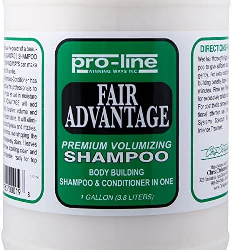chris christensen pro-line fair advantage shampoo & conditioner showing dimensions