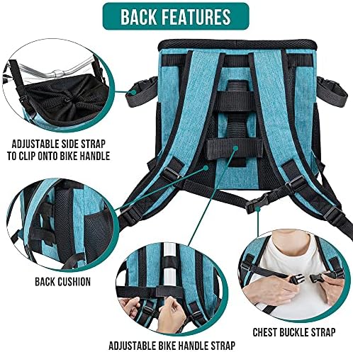 petami dog bike basket, soft-sided ventilated pet carrier, side view
