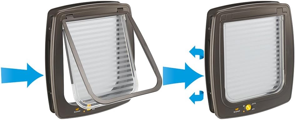 ferplast cat and dog flap swing 15, brown, close-up detail