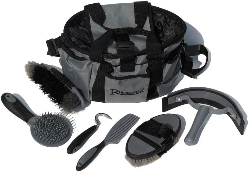 rhinegold grooming bag with kit - grey, main product view