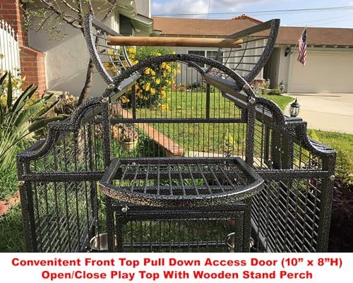x-large elegance and durable wrought iron open play, close-up detail