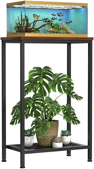 10 gallon fish tank stand, 2-tier small aquarium, main product view