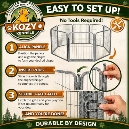 dog playpen w/square bottom floor cover - 32, side view