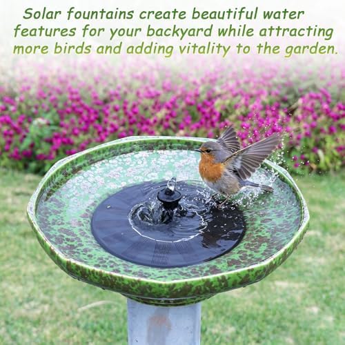 11.6" solar ceramic bird bath fountain,birdbaths for outside showing dimensions