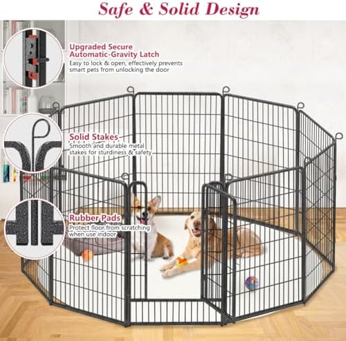 dog playpen 40 inch dog fence for outdoor, close-up detail