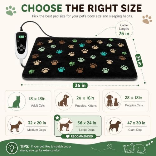 golopet large dog heating pad 36x24 in with shown in use