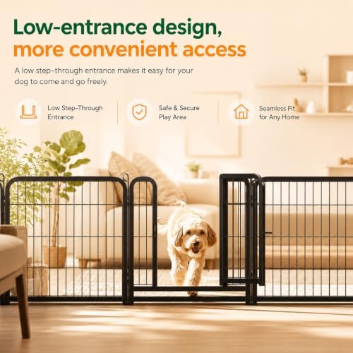 yaheetech dog playpen 24in 16 panels pet fence, front angle view