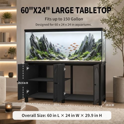 125-150 gal fish tank stand 60x24 tabletop aquarium, close-up detail
