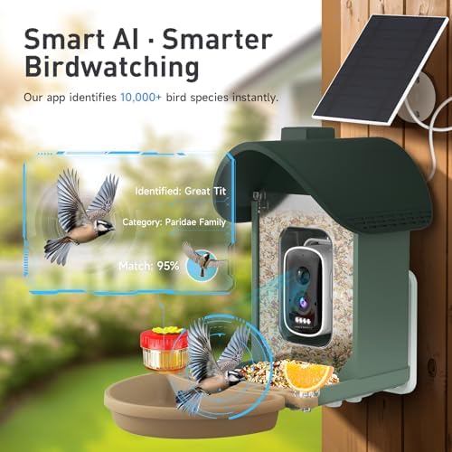 chirpingpal™ ai smart bird feeder with camera | shown in use