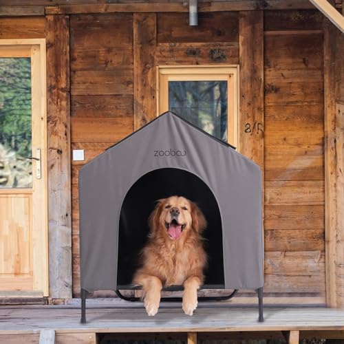 zooba 42” outdoor dog house for large breeds on a desk or shelf