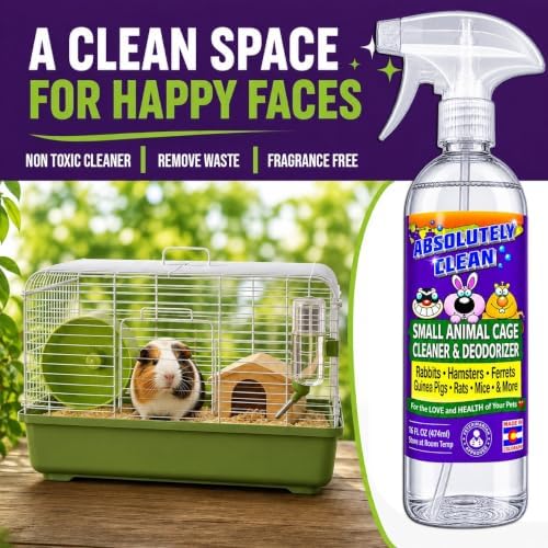 amazing small animal cage cleaner, just spray/wipe, easily, close-up detail