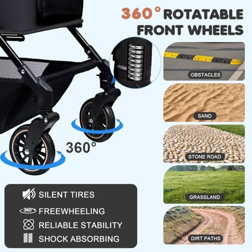 dog stroller for large & medium dogs (20–132, package contents