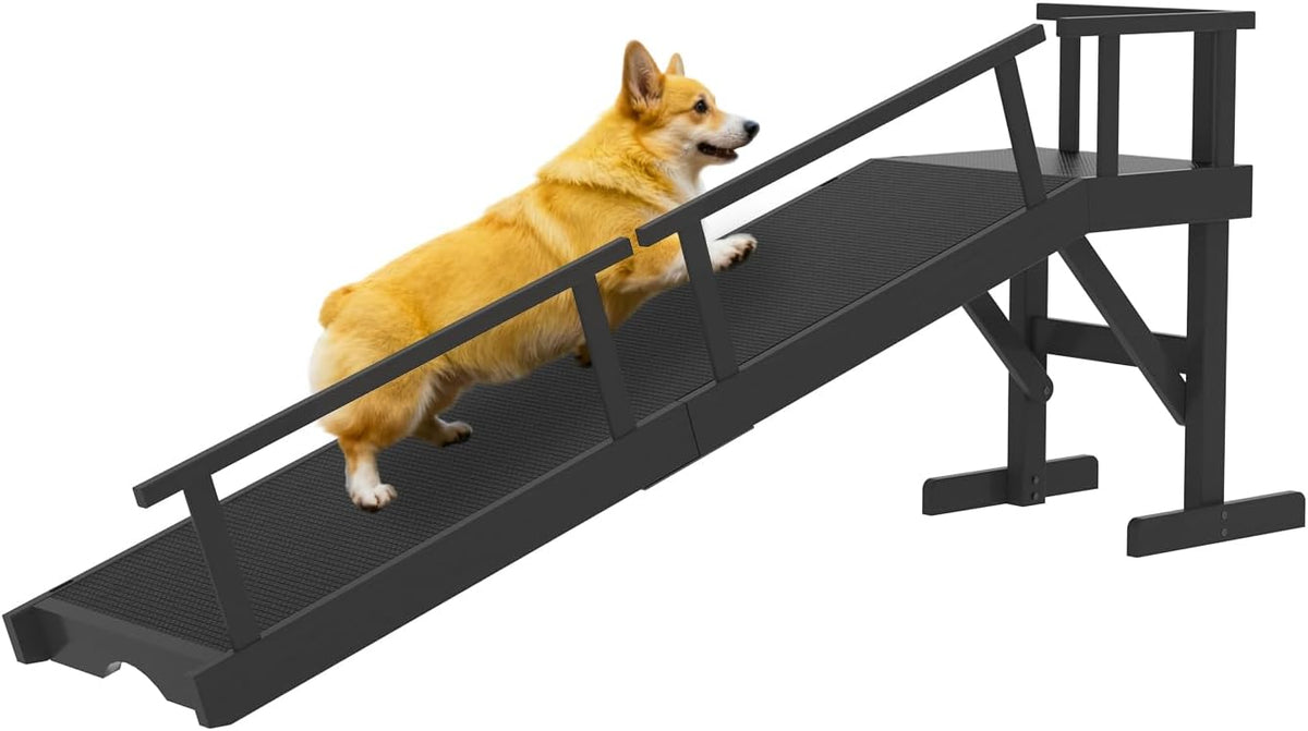 61" dog ramp for high bed, birchwood with, main product view