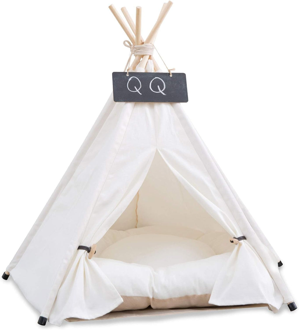scnbom pet teepee dog & puppy cat tents showing dimensions