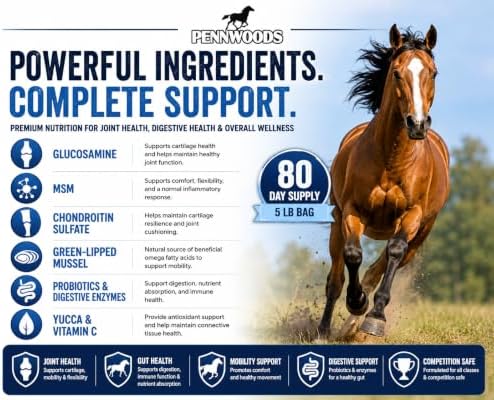 pennwoods horse joint supplement powder 5 lb, side view