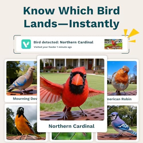 smart bird feeder with camera solar powered 2k, close-up detail